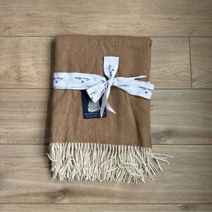 Brooks Brothers 100% Cashmere Throw 50”x60” Blanket $395- Color Camel